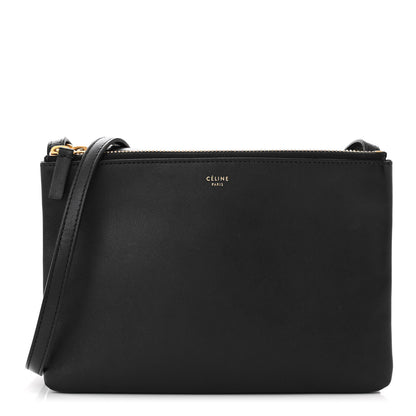 Celine Lambskin Small Trio Crossbody Bag Black 1 of 11