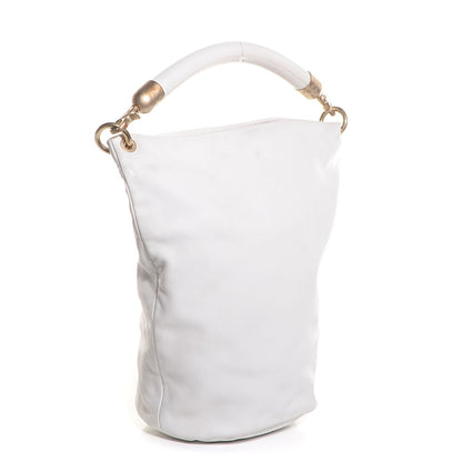 Chanel Calfskin CC Bucket Hobo White 3 of 7