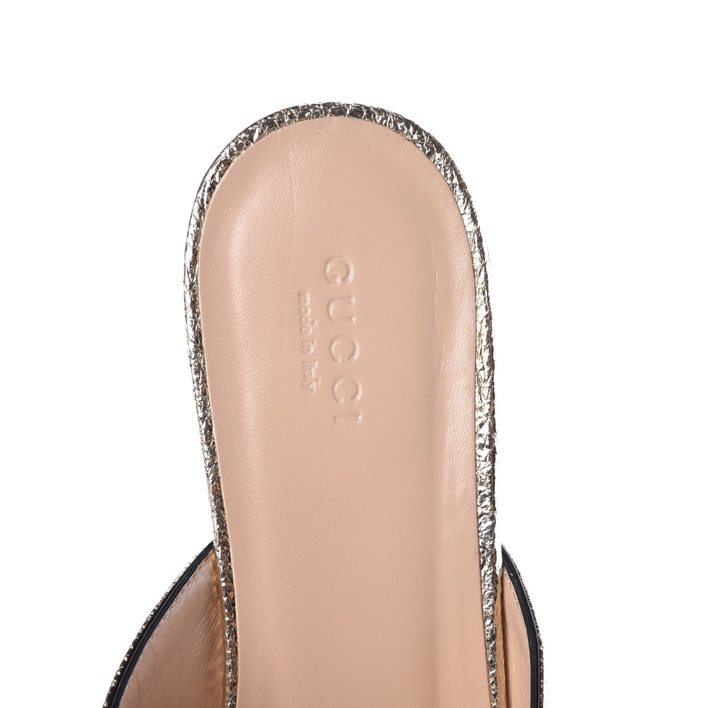 Galassia Womens GG Marmont Fringe Slippers 39 Platino