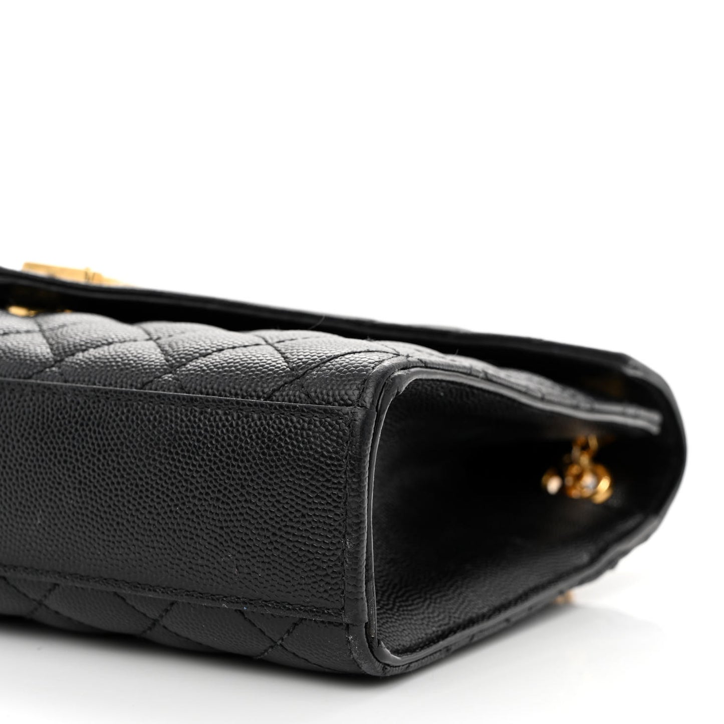 Grain De Poudre Textured Mixed Matelasse Triquilt Medium Monogram Satchel Black