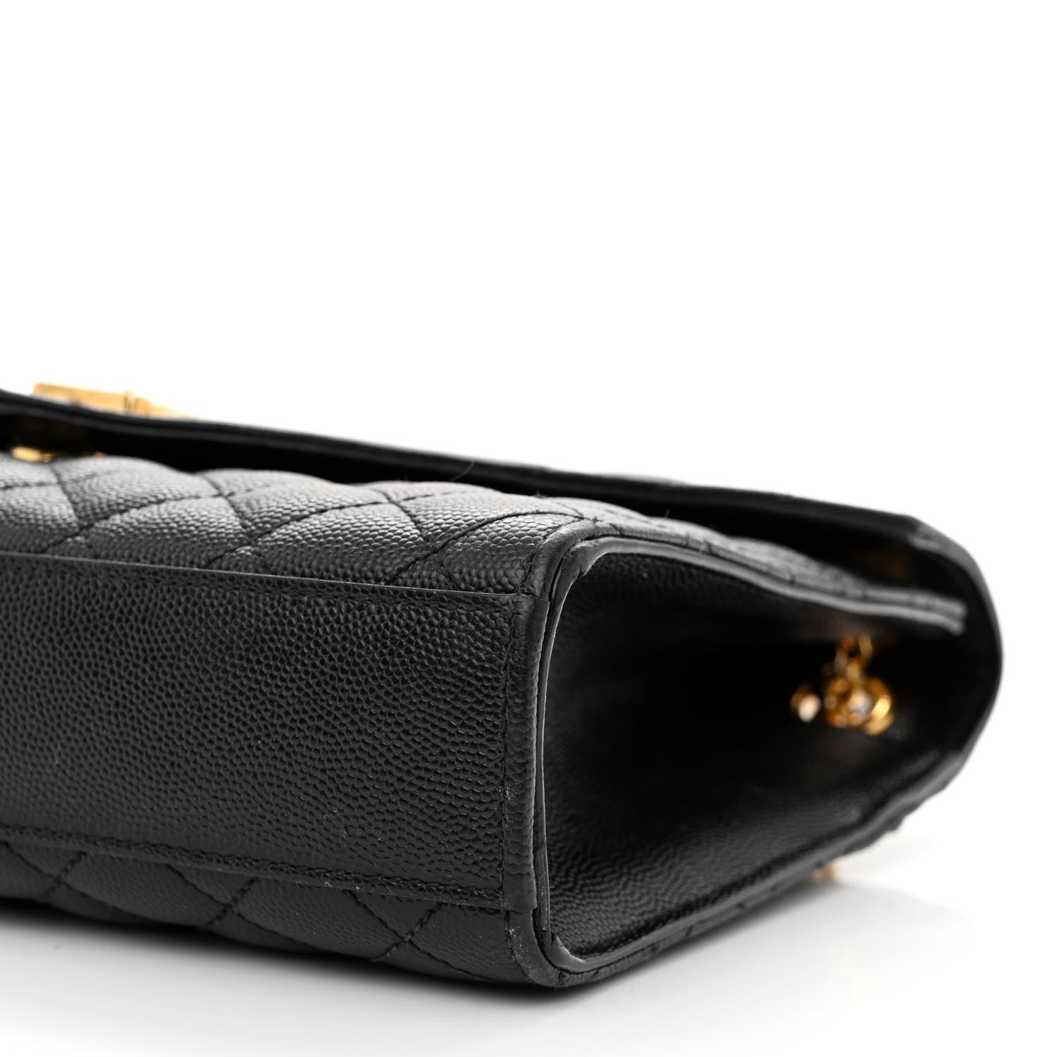 Saint Laurent Grain De Poudre Textured Mixed Matelasse Triquilt Medium Monogram Satchel Black 10 of 11