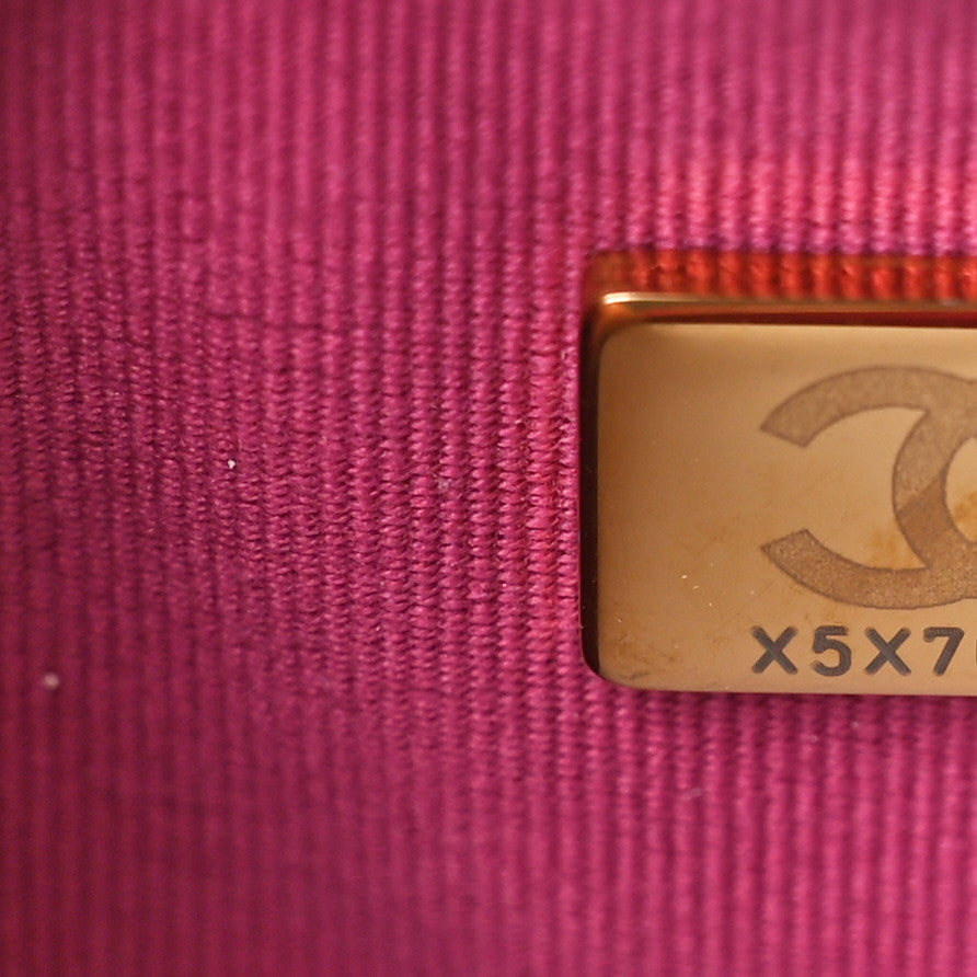 Lambskin Quilted Chain CC Mini Camera Case Fuchsia