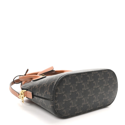 Celine Canvas Calfskin Triomphe Teen Honorine Bag Tan 4 of 10