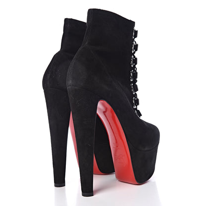 Christian Louboutin Suede Troopista 160 Platform Ankle Boots 38.5 Black 4 of 10