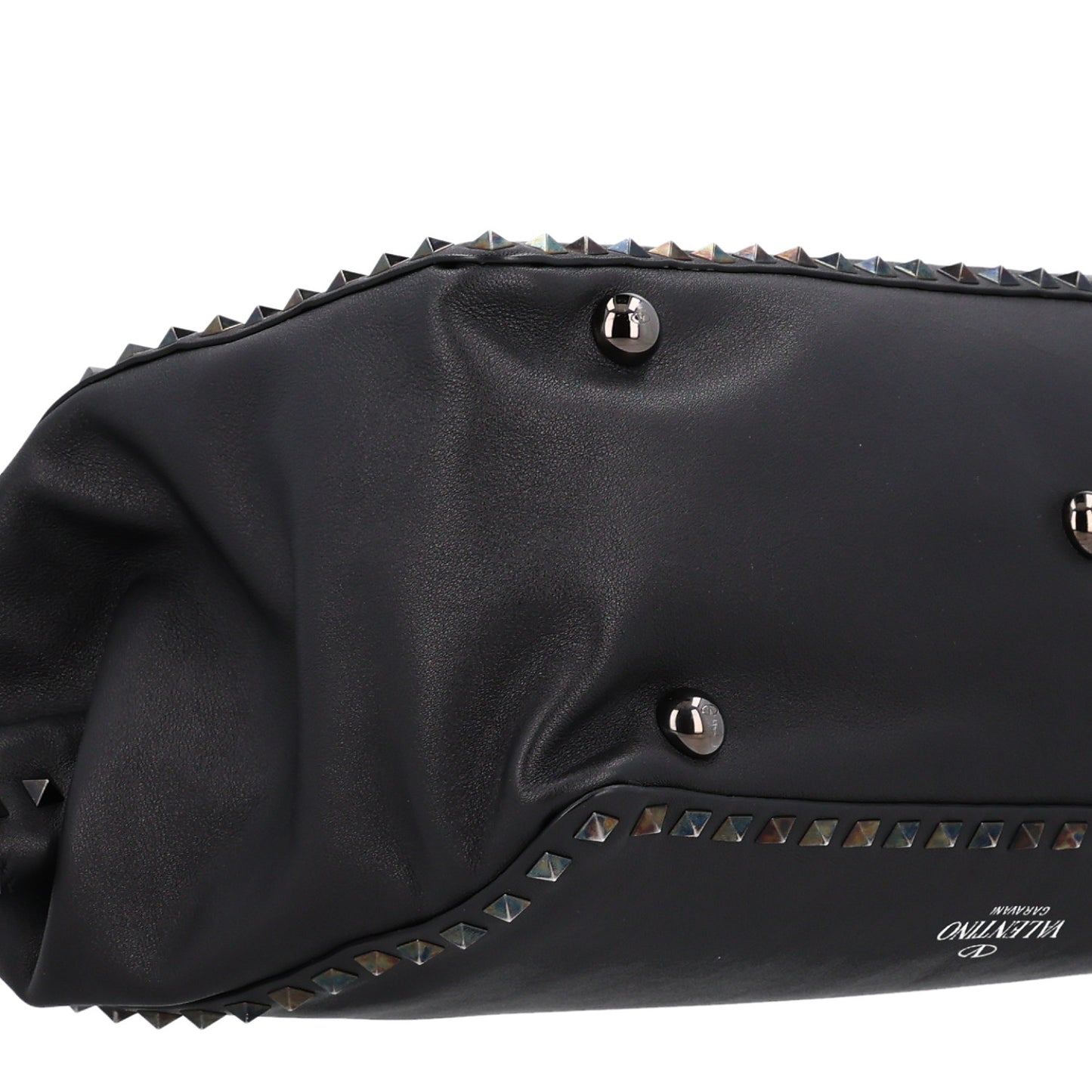 Vitello Medium Rockstud Tote Black