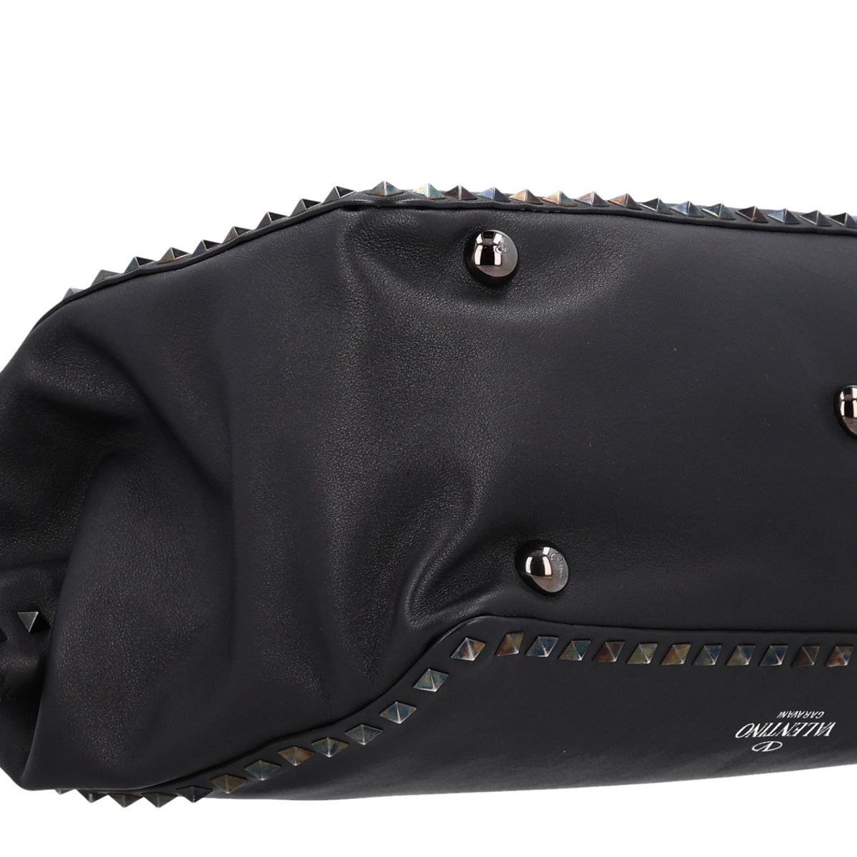 Valentino Garavani Vitello Medium Rockstud Tote Black 8 of 9
