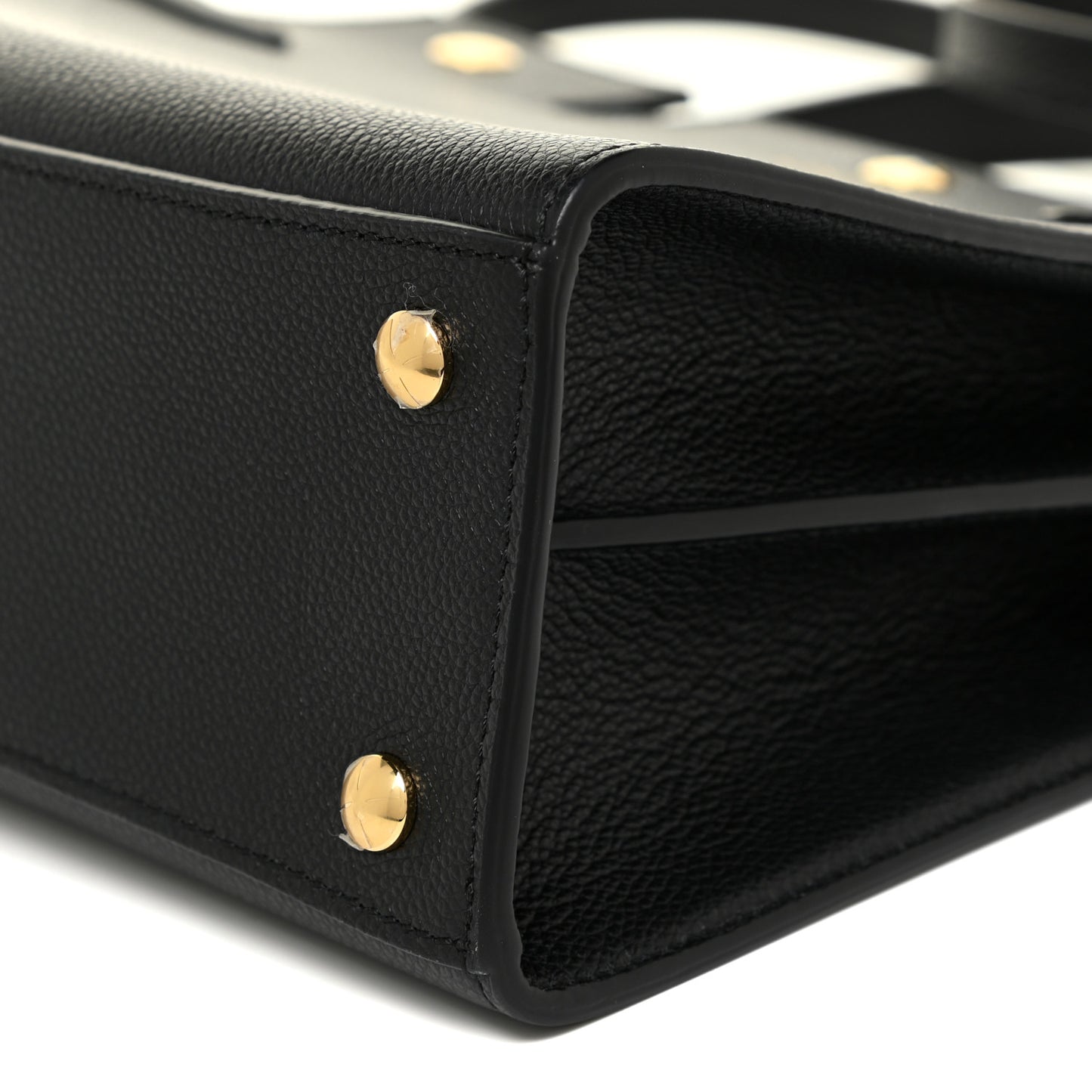 Grainy Calfskin Small Title Bag Black