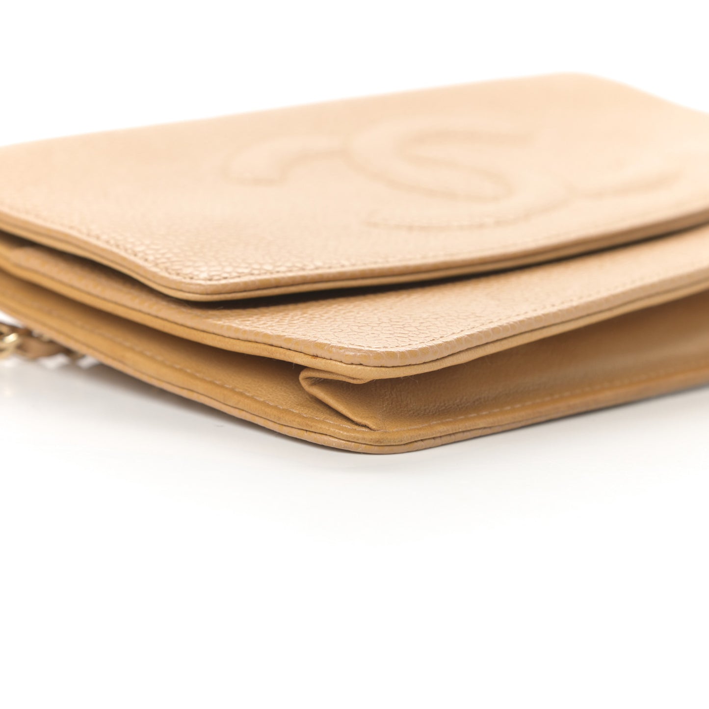 Caviar Timeless CC Wallet on Chain WOC Beige