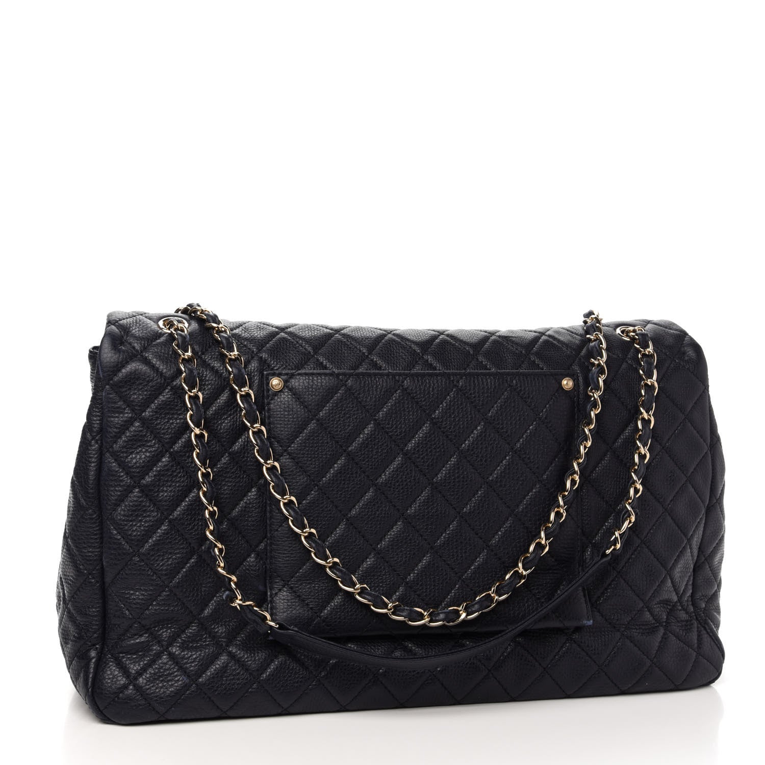 Chanel Calfskin Quilted XXL Travel Flap Bag Navy 3 of 10