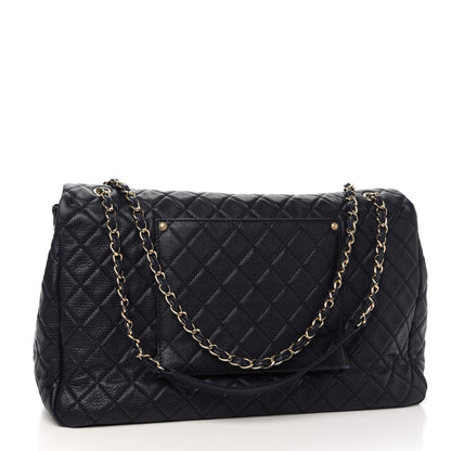 Chanel Calfskin Quilted XXL Travel Flap Bag Navy 3 of 10