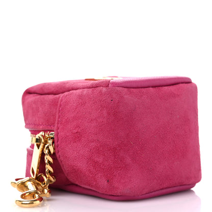 Saint Laurent Suede Lambskin Jaime Cube Charm Keychain Fuchsia 4 of 10