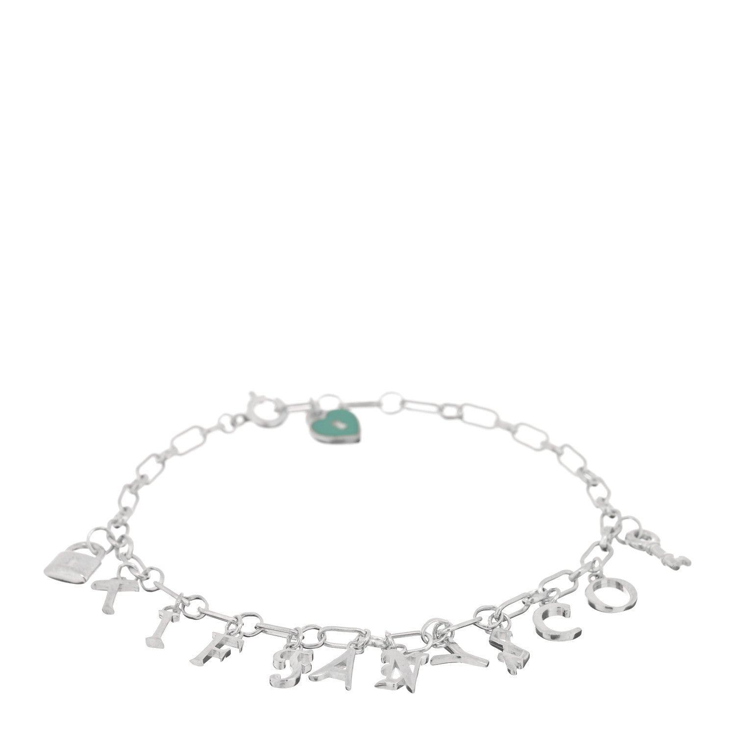 Tiffany Sterling Silver Enamel Love Notes Logo Charm Bracelet Blue 1 of 3
