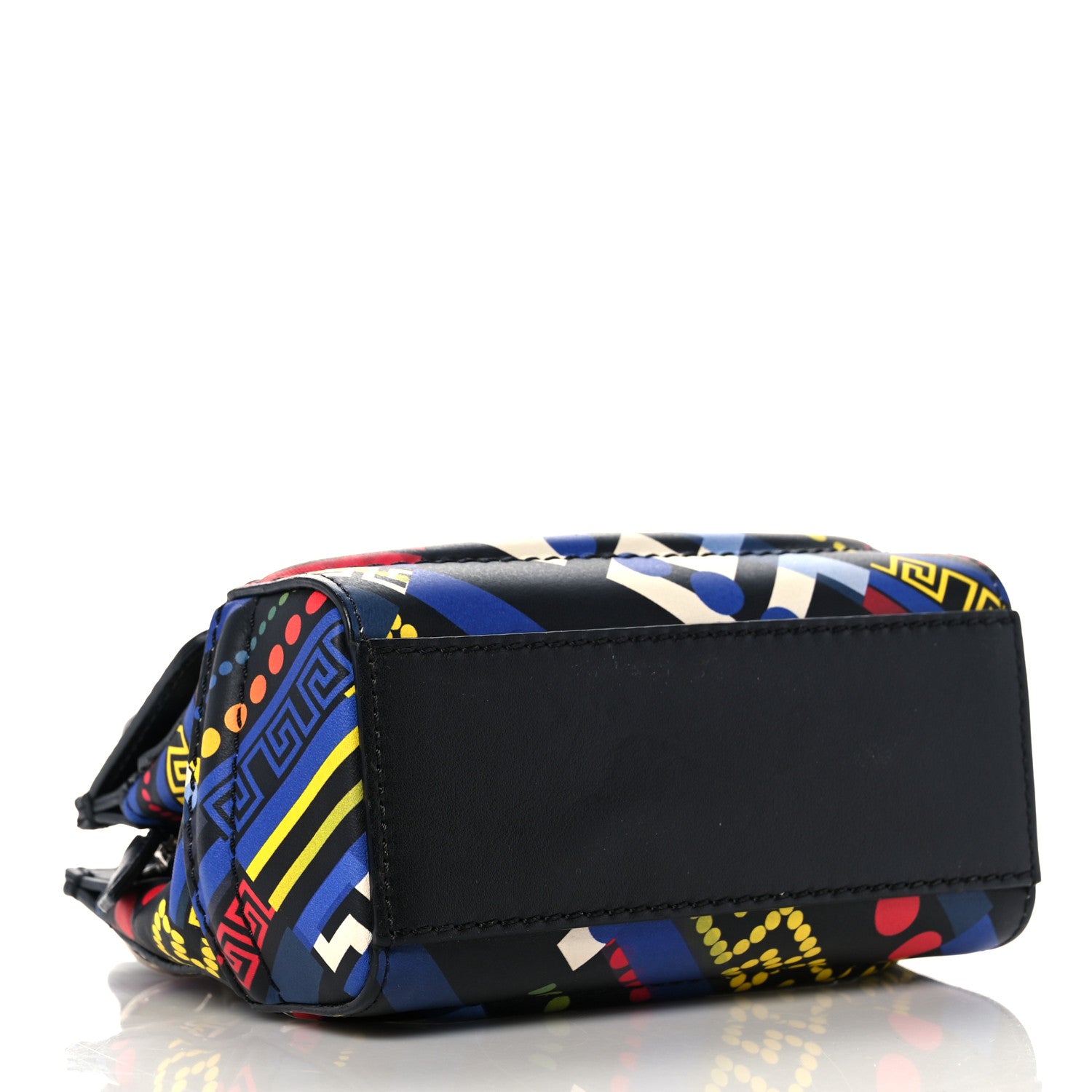 Versace Calfskin Printed Small Palazzo Empire Bag Multicolor Black 4 of 9