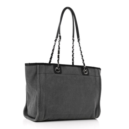 Chanel Canvas Sequin Small Deauville Tote Charcoal 3 of 10