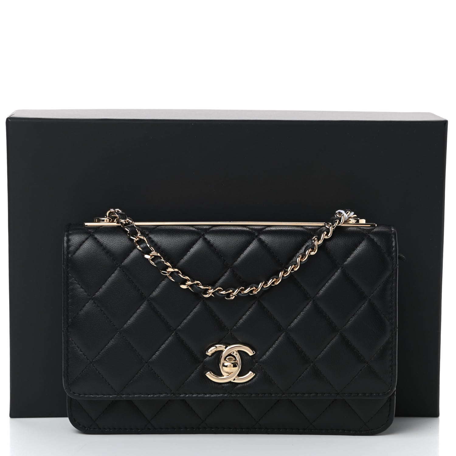 Chanel Lambskin Quilted Trendy CC Wallet On Chain WOC Black 11 of 11