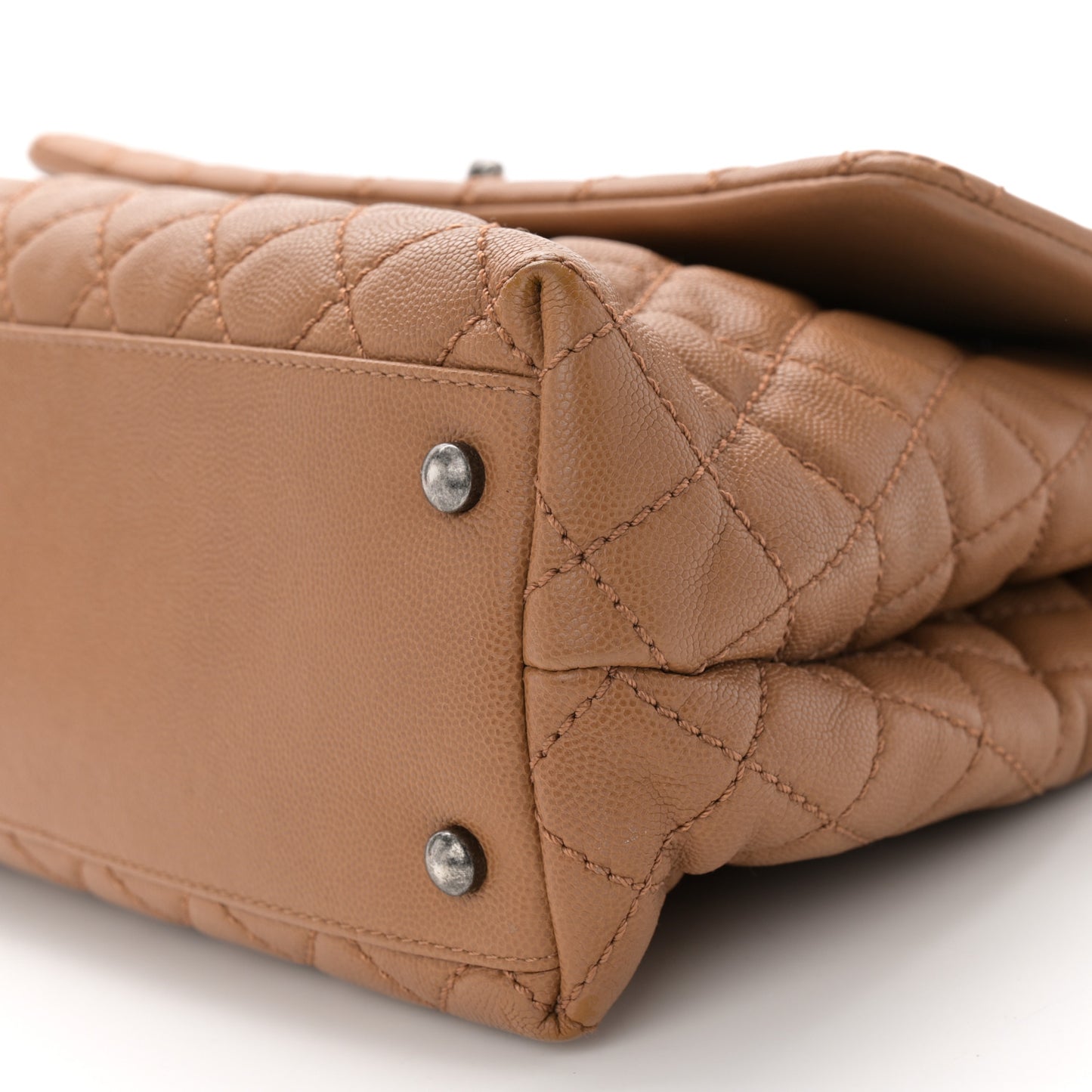 Caviar Quilted Medium Coco Handle Flap Camel