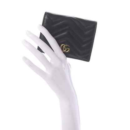 Gucci Calfskin Matelasse GG Marmont Card Case Wallet Black 2 of 11