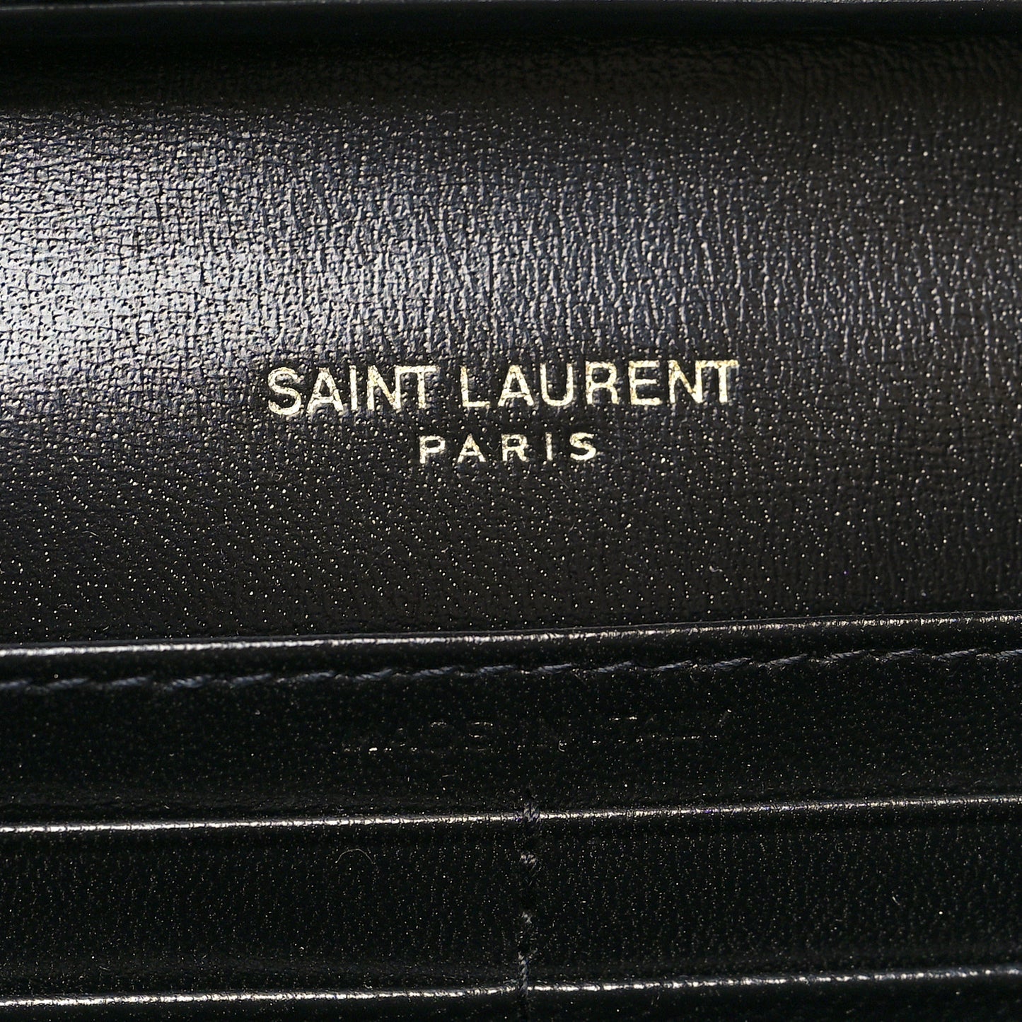 Glossy Calfskin Monogram Chain Wallet Black