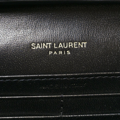 Saint Laurent Glossy Calfskin Monogram Chain Wallet Black 6 of 10
