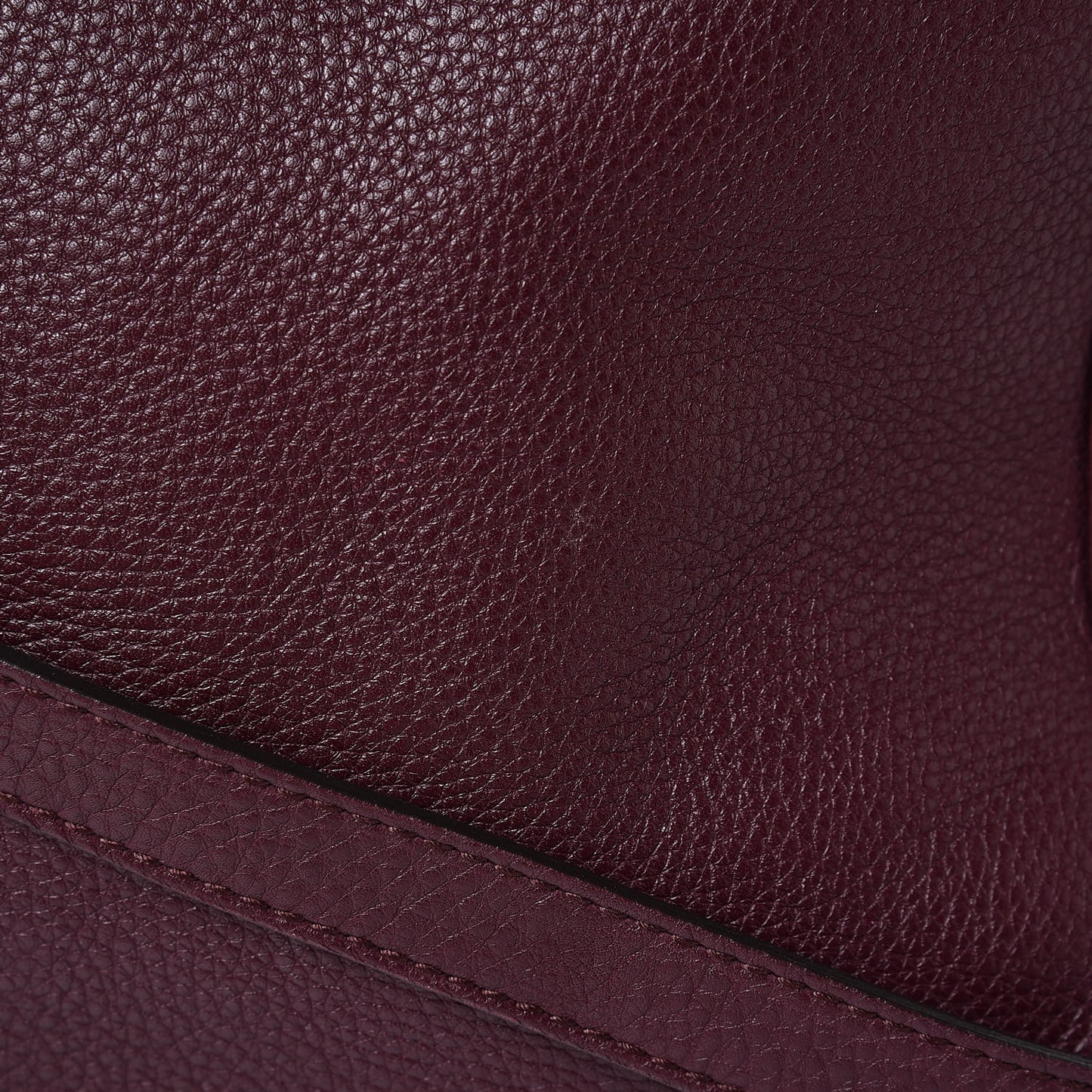 Pebbled Calfskin Large Bamboo Shopper Tote Burgundy