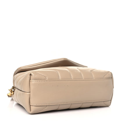 Saint Laurent Calfskin Y Quilted Monogram Toy Loulou Crossbody Bag Dark Beige 4 of 9