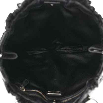 Miu Miu Vitello Lux Gathered Tote Black 5 of 14
