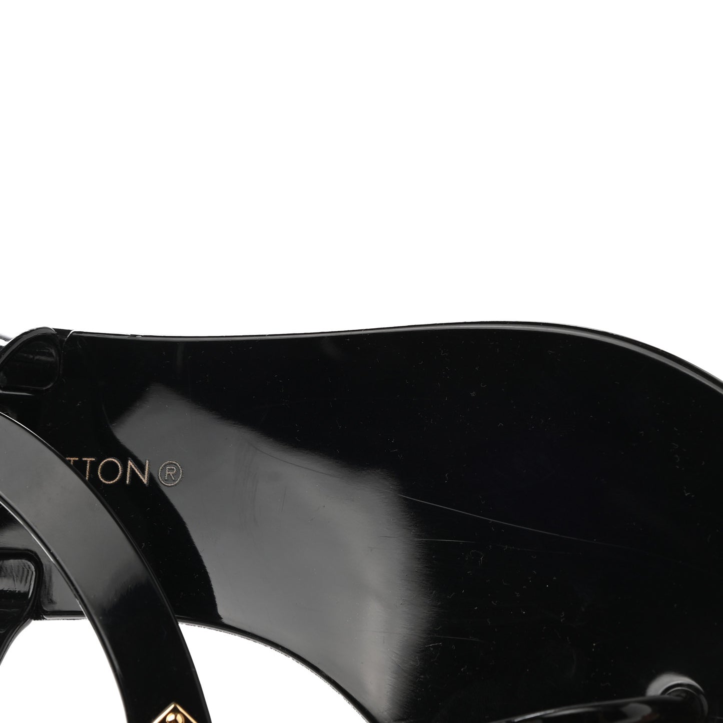 Rubber Bikini Thong Flat Sandals 36 Black