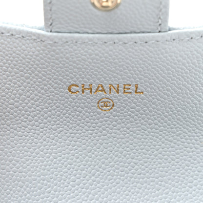 Chanel Caviar Quilted Flap Card Holder Wallet Blue 7 of 9