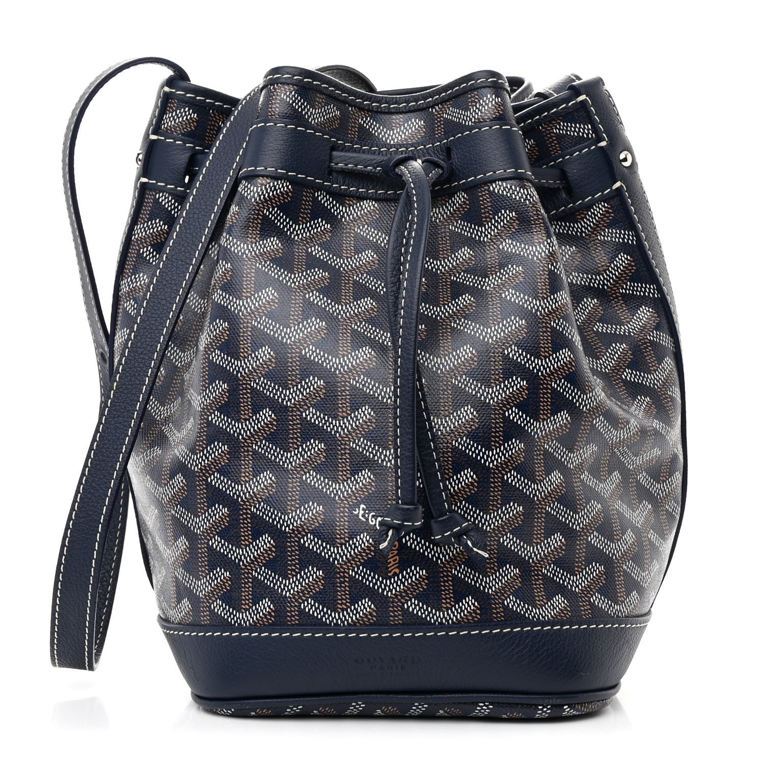 Goyard Goyardine Petit Flot Bucket Bag PM Navy 1 of 10