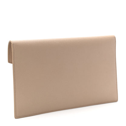 Saint Laurent Grain De Poudre Uptown Pouch Dark Beige 3 of 7