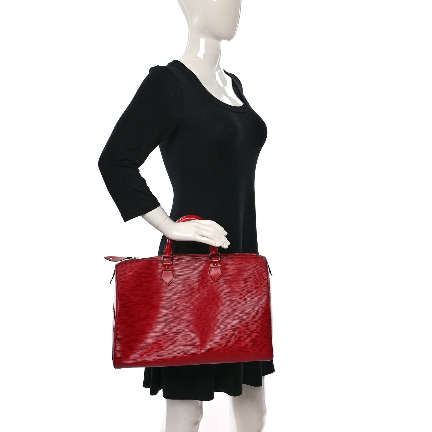 Louis Vuitton Epi Speedy 35 Castillan Red 2 of 22