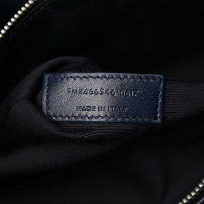 Saint Laurent Calfskin Crocodile Embossed Small Supple Sac de Jour Navy 7 of 11