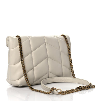 Saint Laurent Lambskin Quilted Toy Loulou Puffer Monogram Chain Satchel Crema Soft 2 of 14