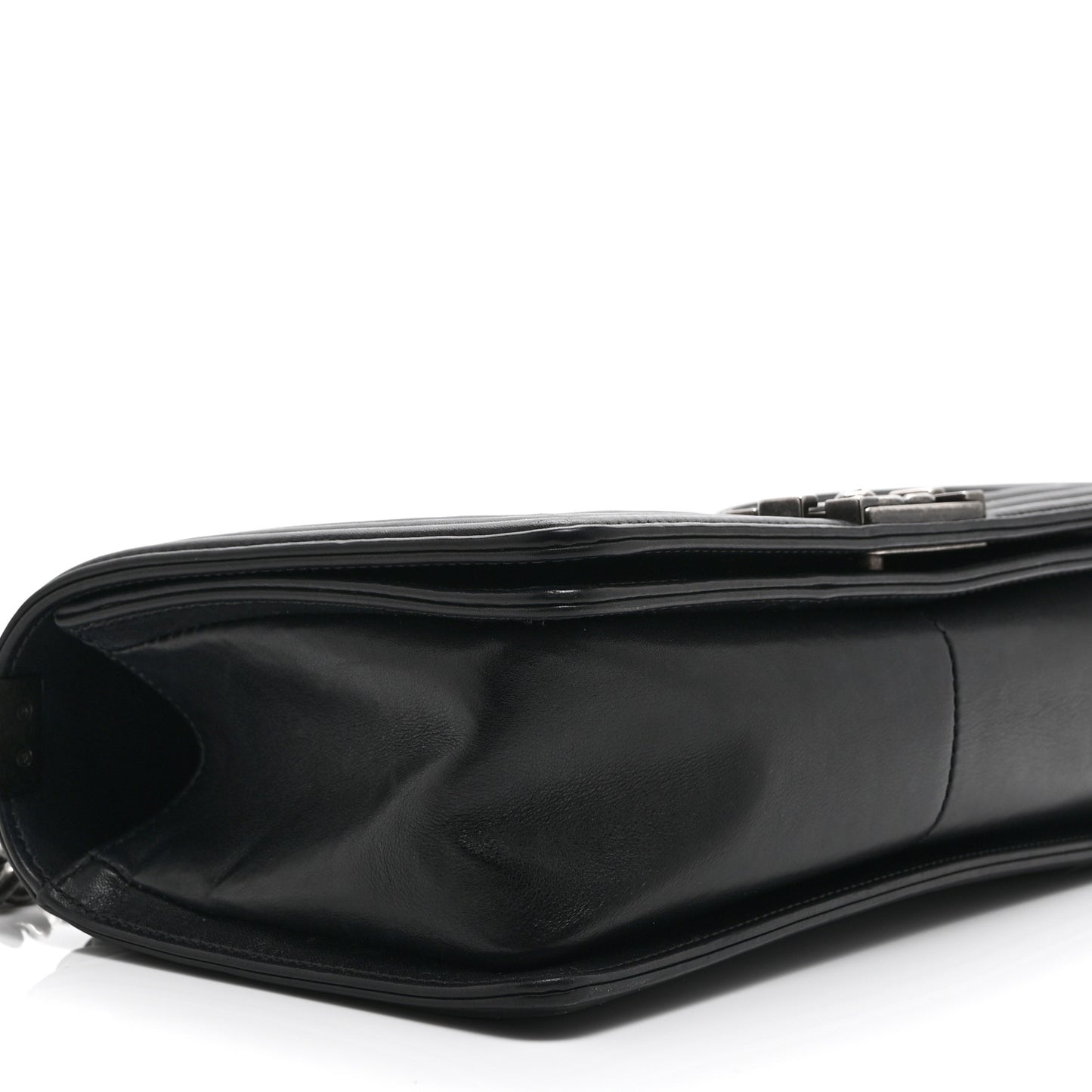 Calfskin Crystal Studded Quilted Medium Boy Flap  Black