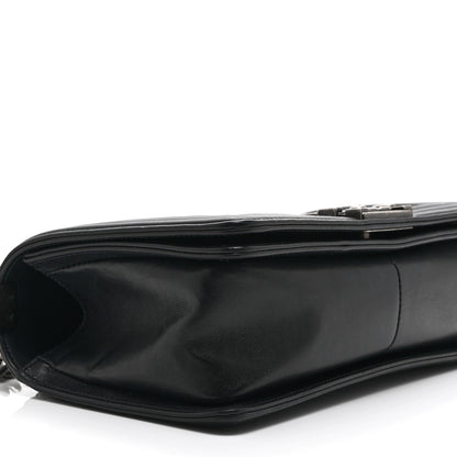Chanel Calfskin Crystal Studded Quilted Medium Boy Flap  Black 9 of 10