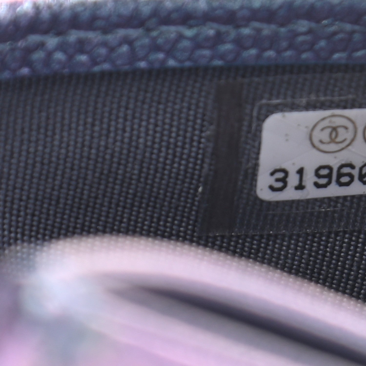 Chanel Iridescent Caviar Quilted Card Holder Dark Blue 8 of 9