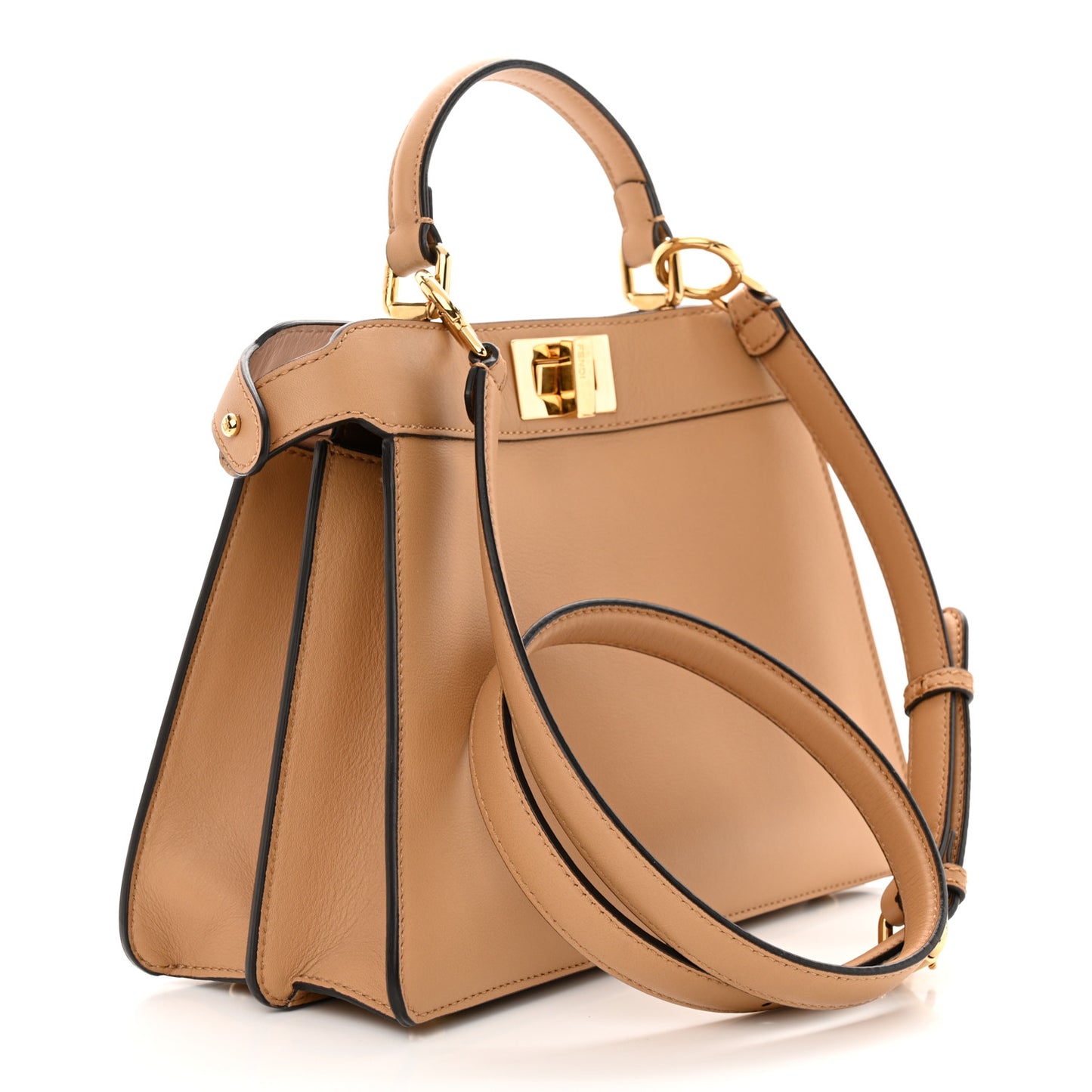 Vitello Seta Nappa Bi-Color Small Peekaboo I SEE U Satchel Miele Scuro Light Rose Ghianda