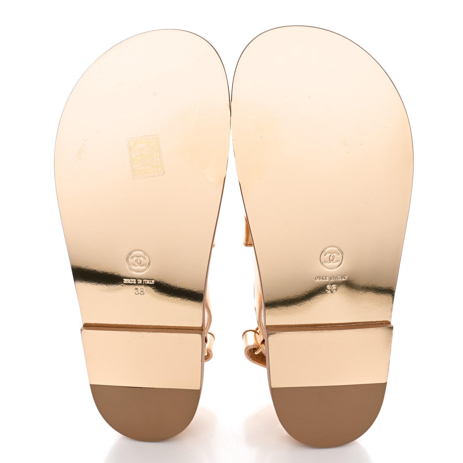 Chanel Metallic Laminated Calfskin Velcro Dad Sandals 38 Golden 5 of 12