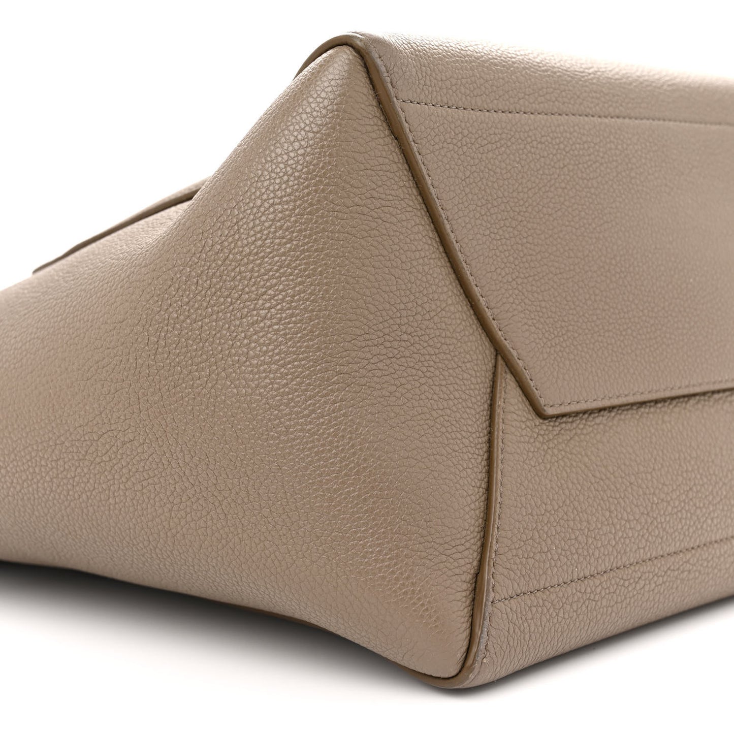 Soft Grained Calfskin Sangle Bucket Bag Taupe