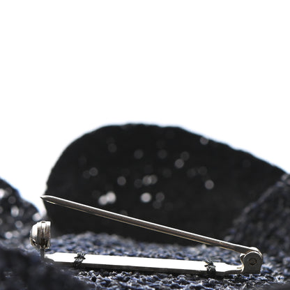 Chanel Tweed Camellia Pin Brooch Navy Blue 4 of 4