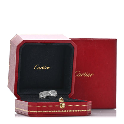 Cartier 18K White Gold Diamond LOVE Paved Ring 54 7 5 of 5