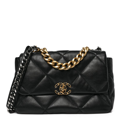 Chanel Lambskin Quilted Large Chanel 19 Flap Black 1 of 9