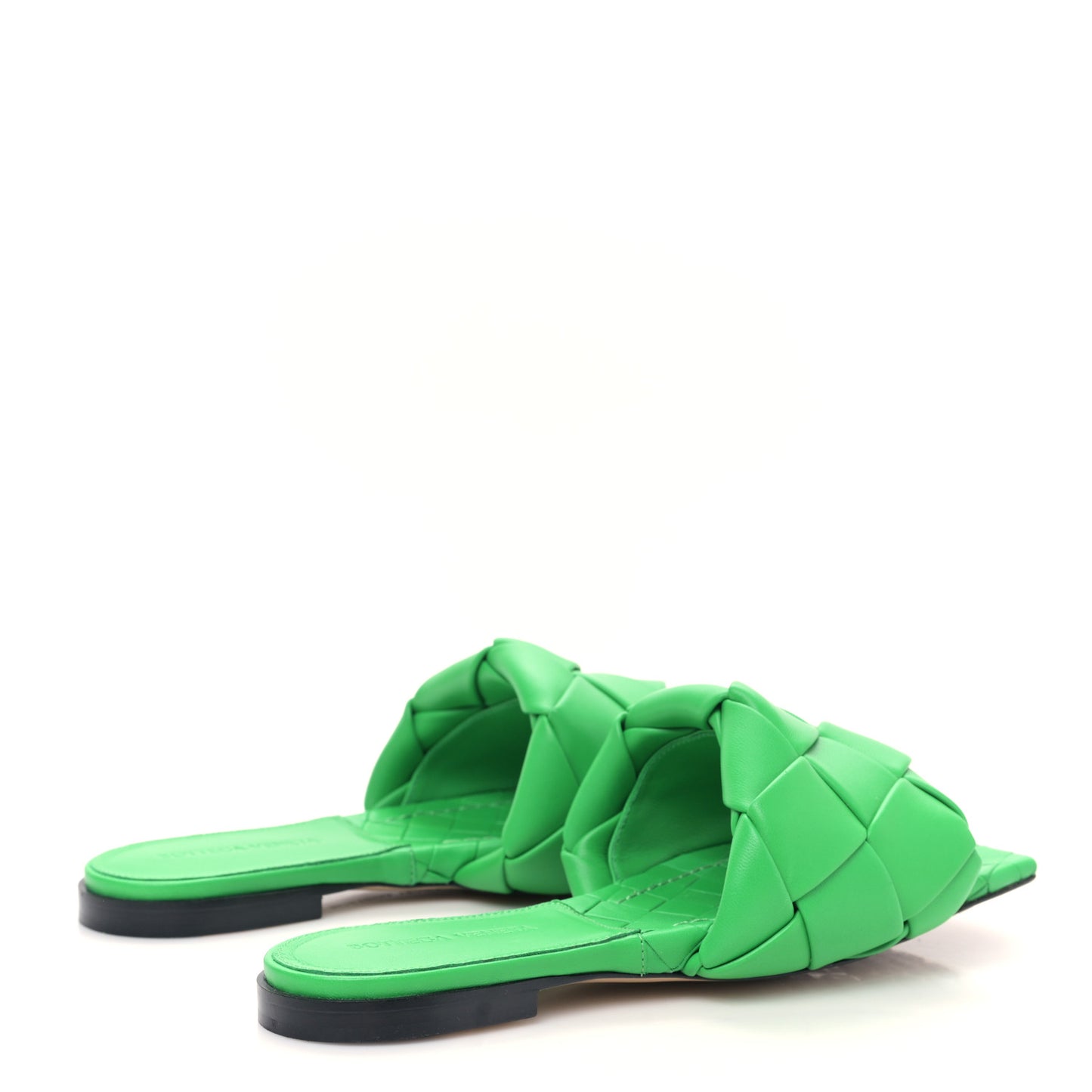 Nappa Maxi Intrecciato Lido Flat Sandals 38 Grass