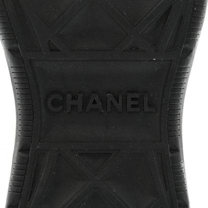 Chanel Velvet Calfskin Mixed Fibers CC Sneakers 39.5 Ivory Black 6 of 12