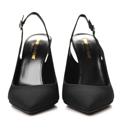 Saint Laurent Crepe De Chine Crystal Opyum 110 Slingback Pumps 37 Black 3 of 10