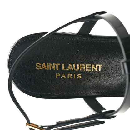 Saint Laurent Patent Calfskin Cassandra Monogram Sandals 36 Black 6 of 10