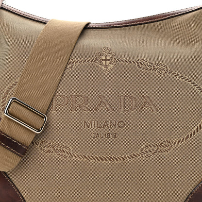 Prada Jacquard Logo Small Flat Messenger Bag Corda Bruciato 9 of 18