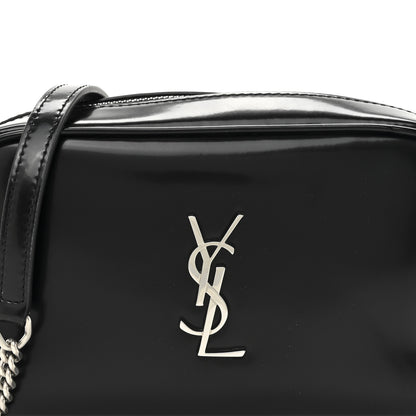 Saint Laurent Shiny Calfskin Monogram Mini Lou Camera Bag Black 8 of 10