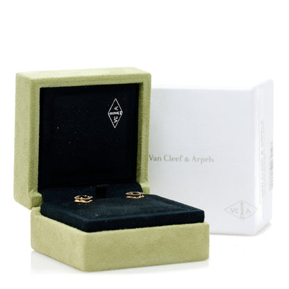 Van Cleef & Arpels 18K Yellow Gold Black Onyx Sweet Alhambra Earrings 5 of 5