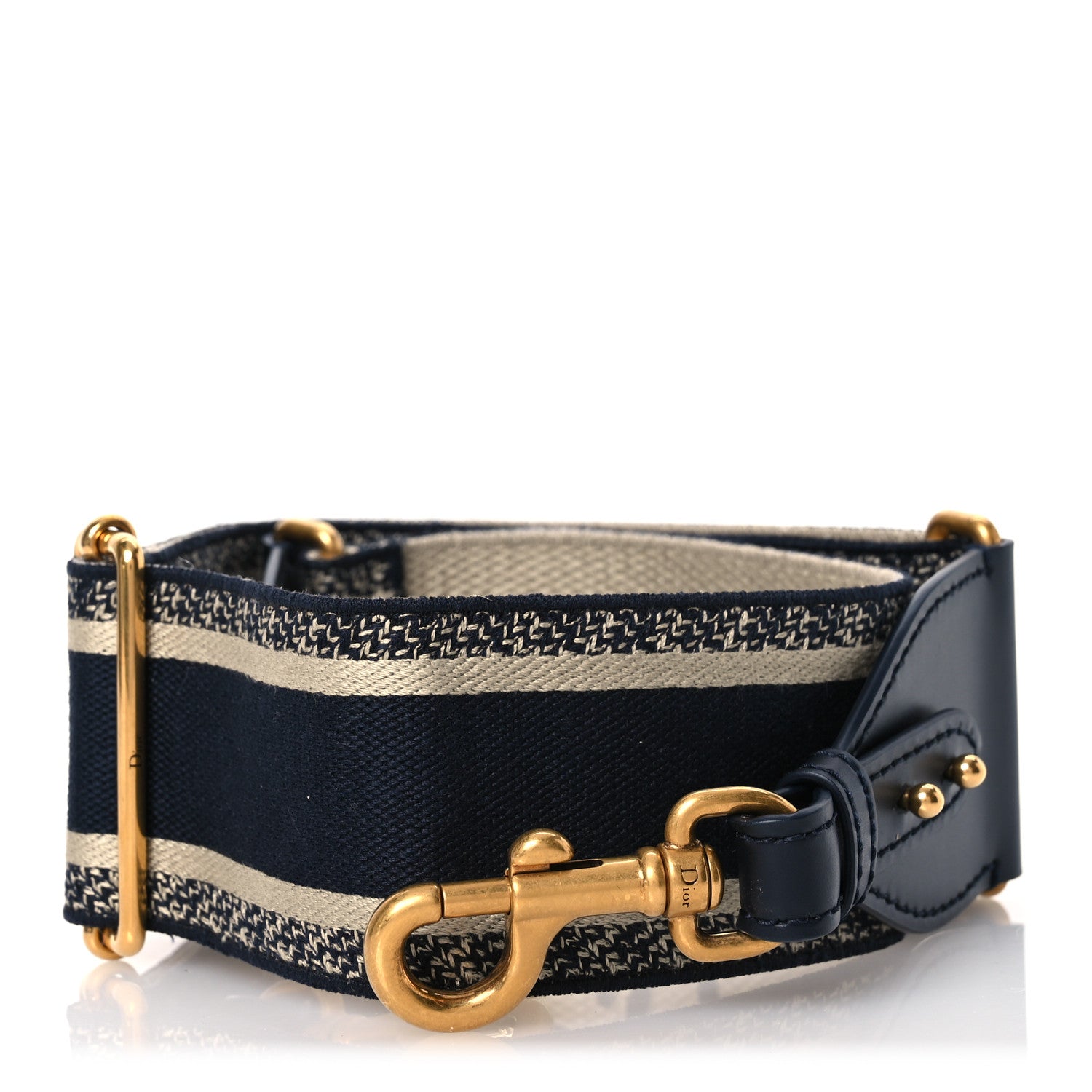 Christian Dior Canvas Embroidered Shoulder Strap Blue 1 of 6